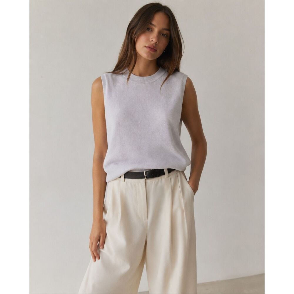 NWT Madewell (Re)sponsible Cashmere Crewneck Sweater Vest quiet luxury large E10